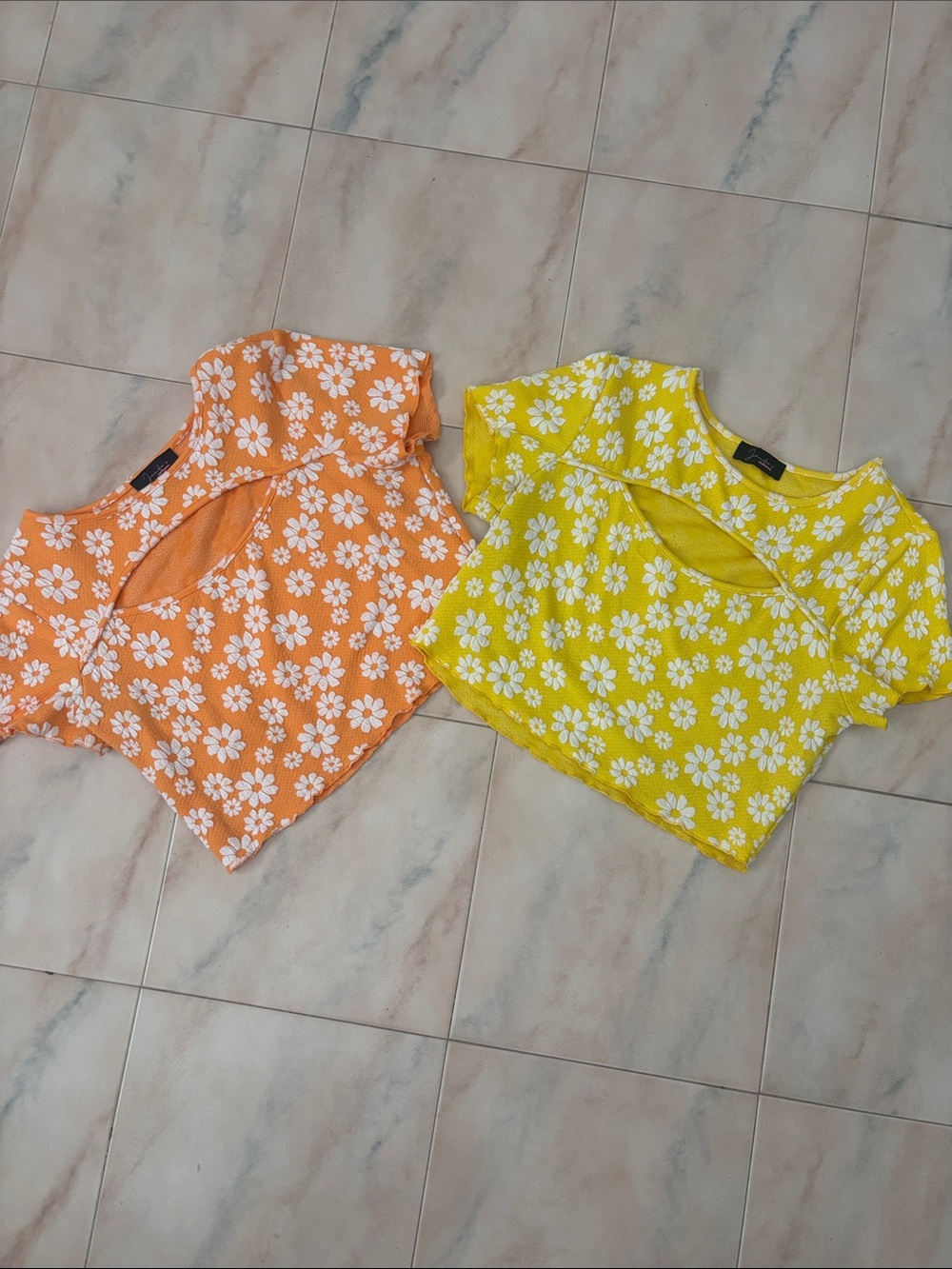 Floral Cutout Top - Yellow or Orange